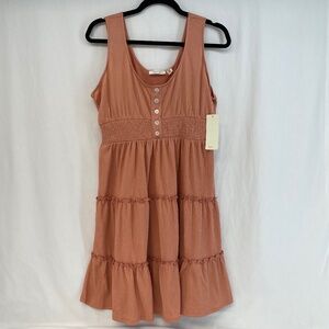 RD Style Mid-Length Dress Peach Orange Women’s Size Medium NEW